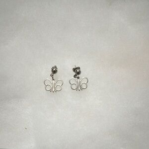 Sarah Coventry Silver Butterfly Earrings